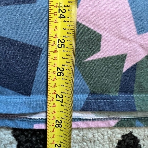 The Rail All Over Geometric Print Blue Green Pink V-Neck T-Shirt size XL - Picture 5 of 5